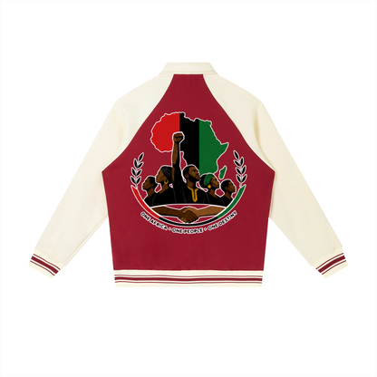 "One Blood" Raglan Sleeve Baseball Jacket