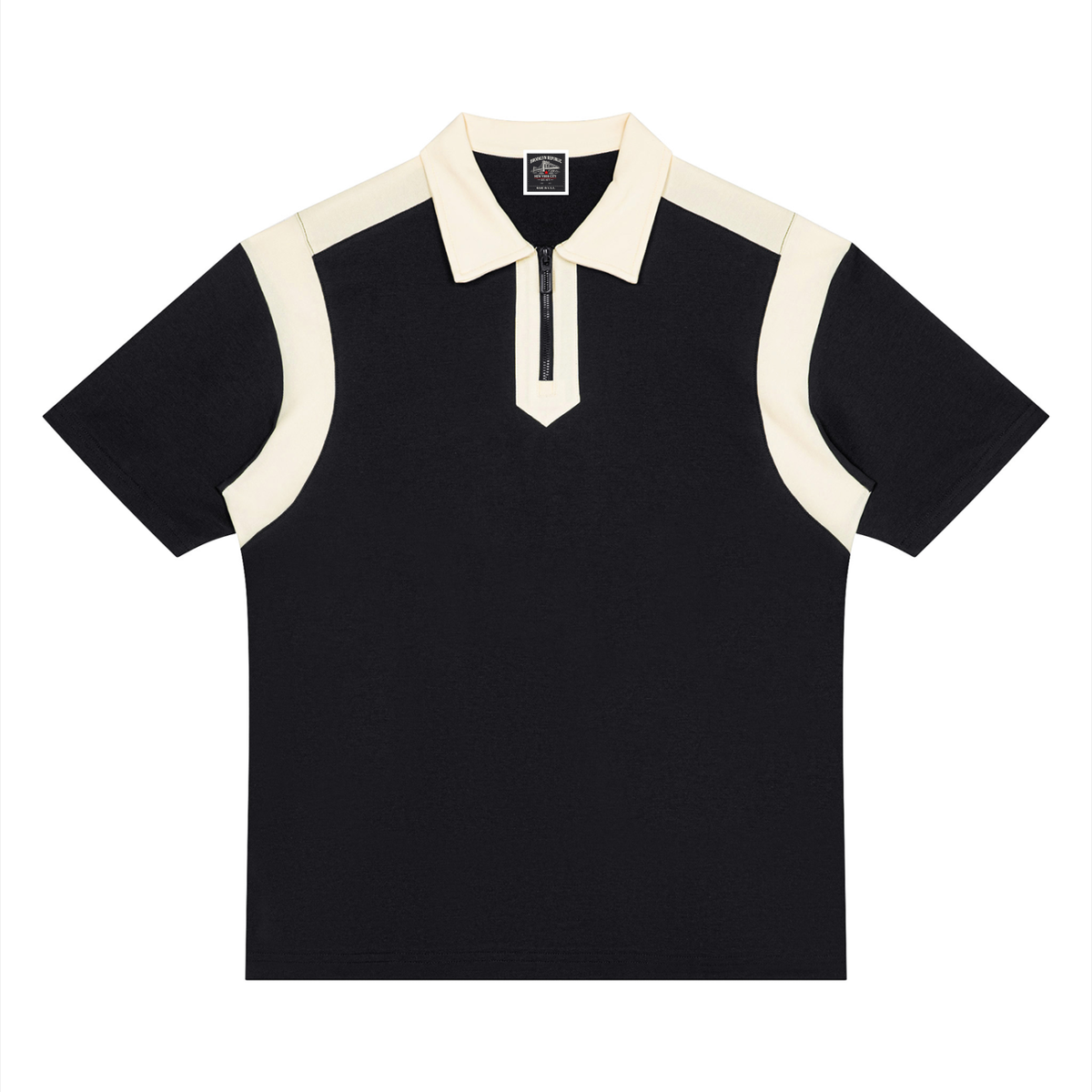 Brooklyn Republic Essentials™  Color Block Quarter Zip Polo Shirt