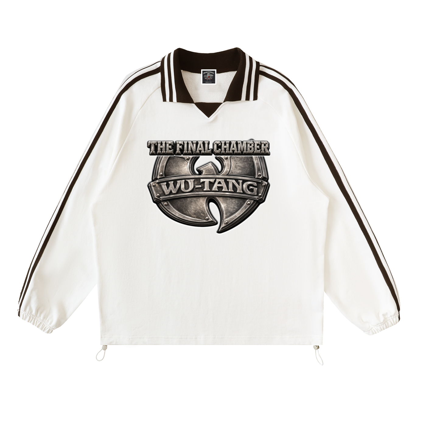 PYN™ "The Final Chamber" Contrast Striped Lapel Collar Sweatshirt