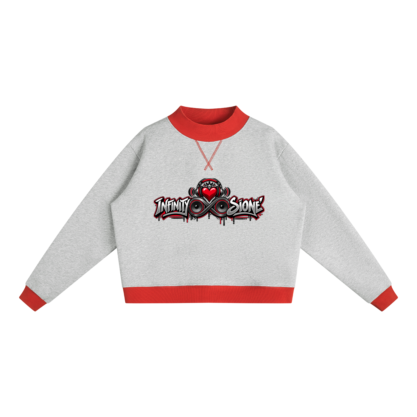 Infinity Sione™ "Heartbeatz" Mock Neck Crewneck Sweatshirt