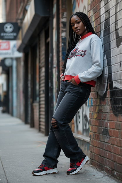 Infinity Sione™ "Heartbeatz" Mock Neck Crewneck Sweatshirt