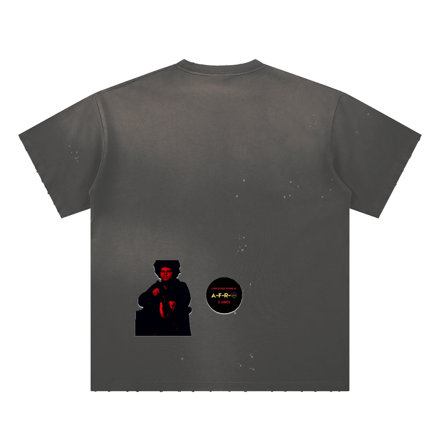 "Blood Rain" Hand-Frayed Sunfade Paint Splatter T-Shirt