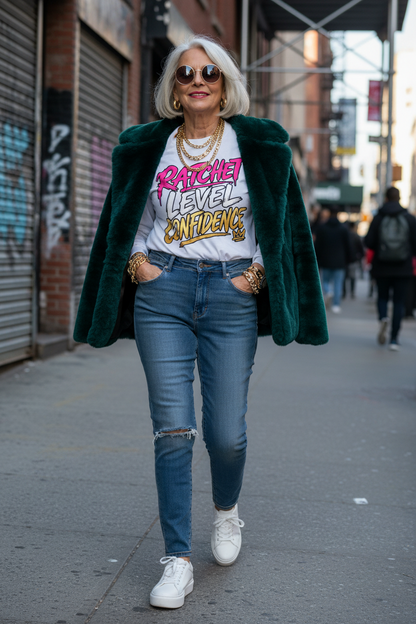 "Ratchet Level Confidence" Cotton Long Sleeve T-Shirt