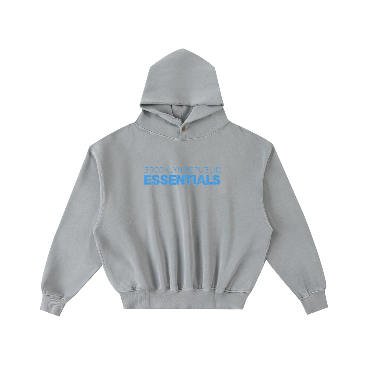 Brooklyn Republic Essentials™ Embroidered Frayed Enzyme Washed Fleece Hoodie