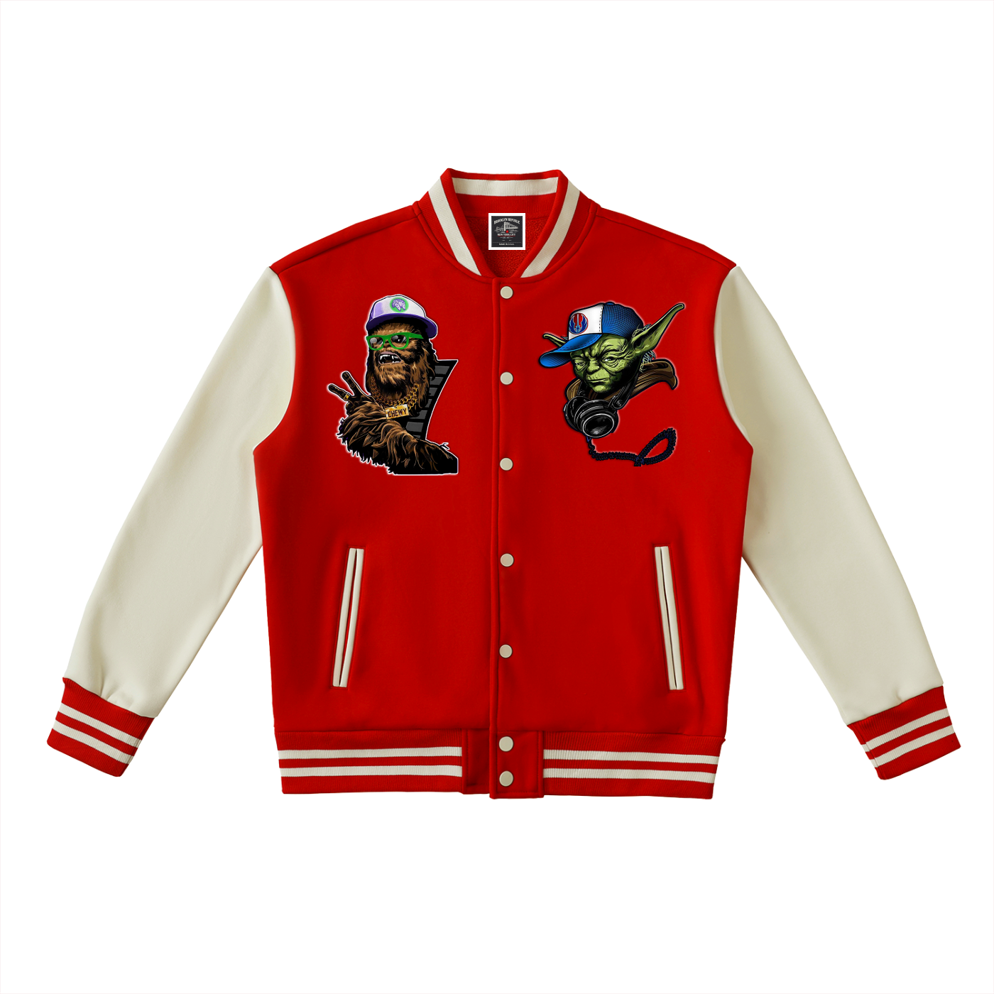 "The Republic" Two-Tone Fleeced Varsity Jacket