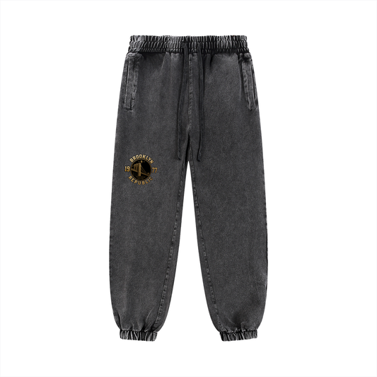 "Brooklyn Republic" Snow Wash Jogger Sweatpants