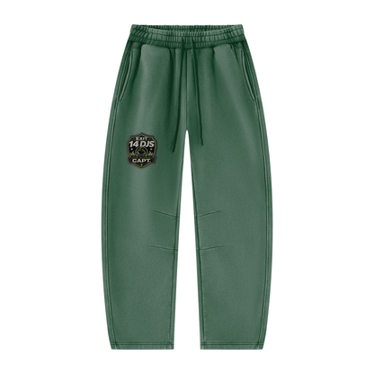 "Exit 14"  Vintage Wash Barrel Leg Fleece Sweatsuit