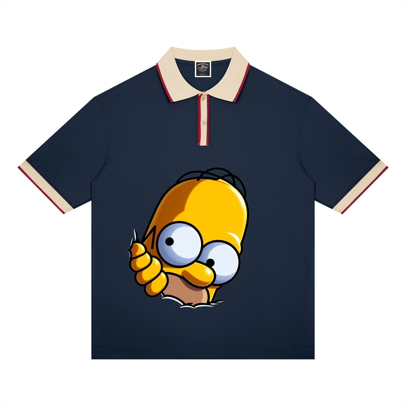 Homer Simpson™ "Peekaboo" Color Block Polo Shirt
