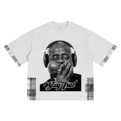 "Dizzy Dope" " Plaid Paneled T-Shirt