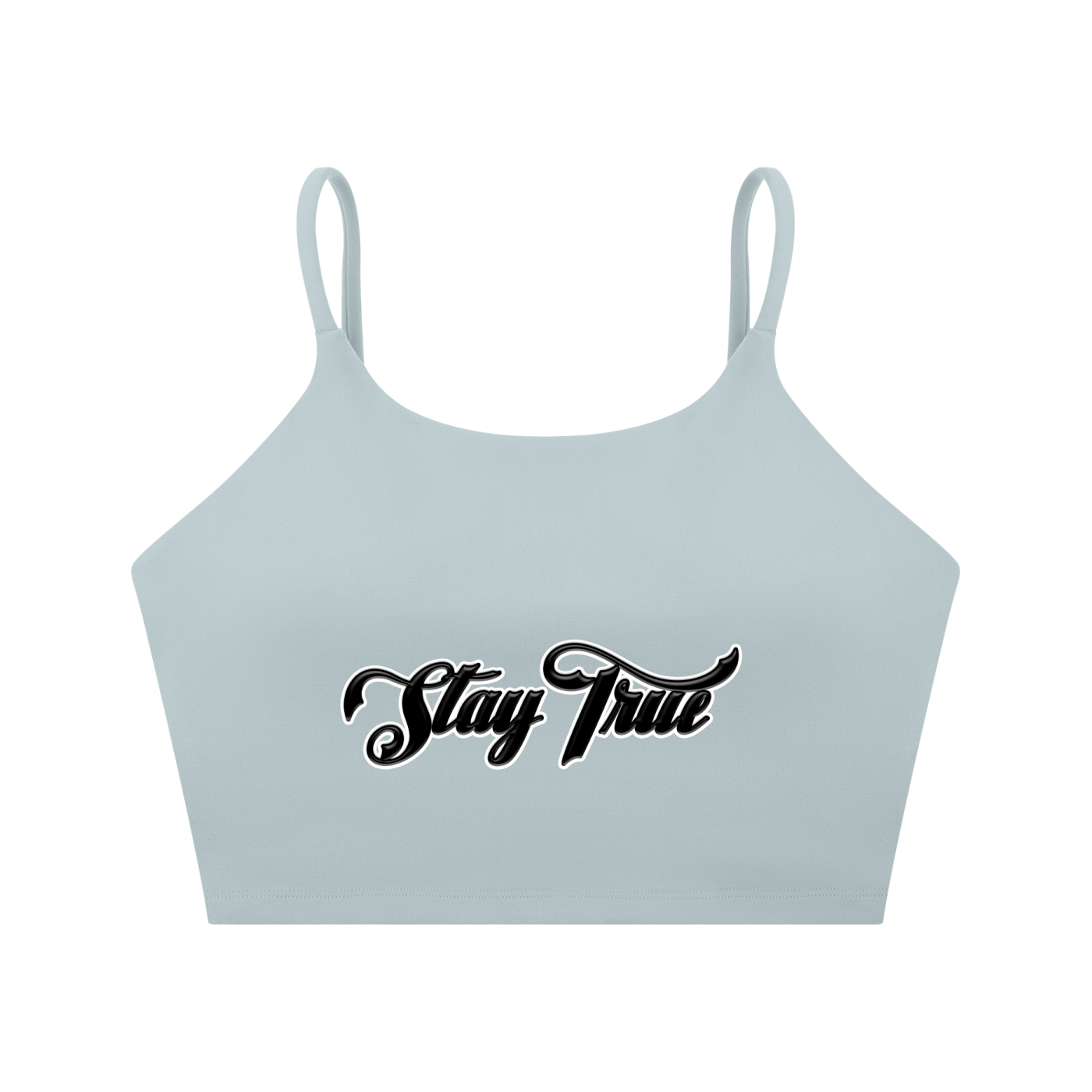 "STAY TRUE" Spaghetti Strap Yoga Sports Bra
