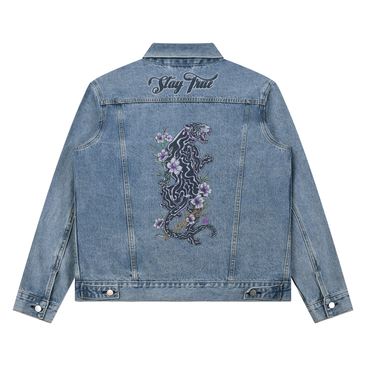 Brooklyn Zoo™ "Black Cat" Vintage Wash Denim Jacket