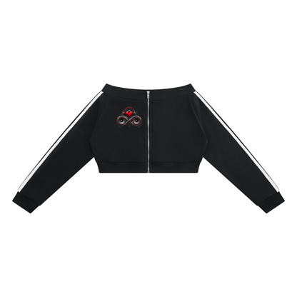 Infinity Sione™ "Heartbeatz" Women's Off-Shoulder Full Zip Hoodie
