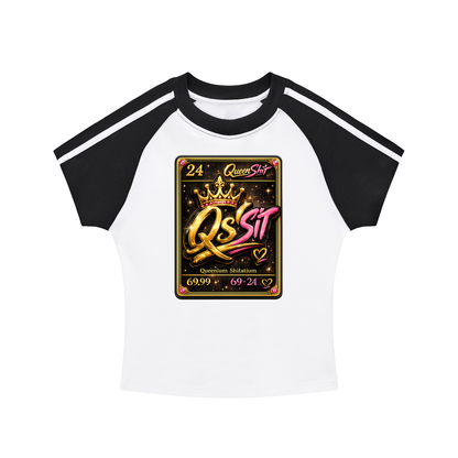 "QUEEN" Bodycon Raglan  Sleeve T-Shirt