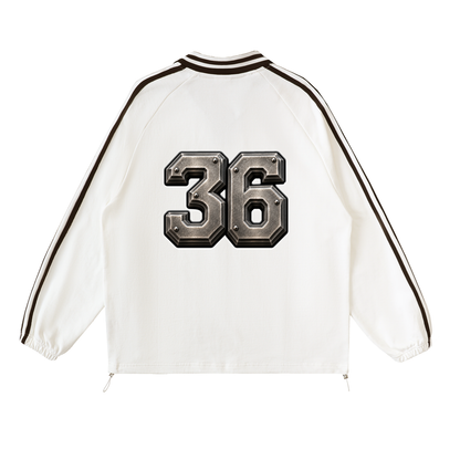 PYN™ "The Final Chamber" Contrast Striped Lapel Collar Sweatshirt