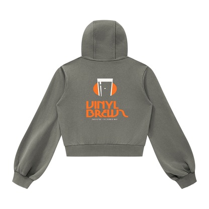 "Vinyl Brews" Women’s Vintage Wash Ruched Sweatsuit