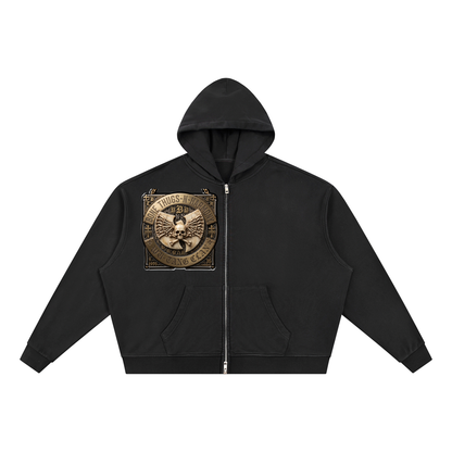 PYN™ "The Final Chamber" Legacy Vintage Wash Full Zip Boxy Hoodie