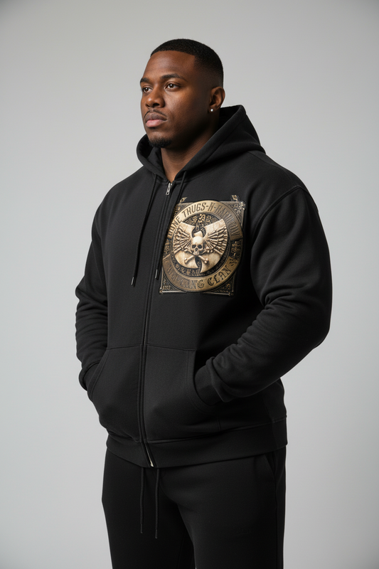 PYN™ "The Final Chamber" Legacy Vintage Wash Full Zip Boxy Hoodie
