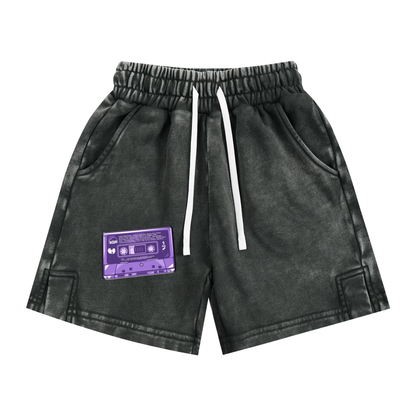 Brooklyn Republic Essentials™ "The Purple Tape" Snow Washed Kids' Shorts