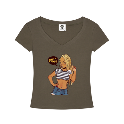 "I Love Yo Mama" Tencel Slim Fit V-Neck T-Shirt