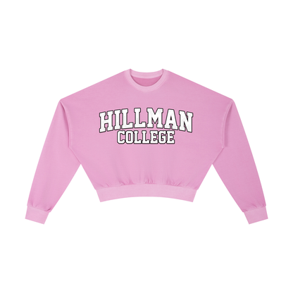 "Hillman College" Vintage Washed Cropped Sweatshirt