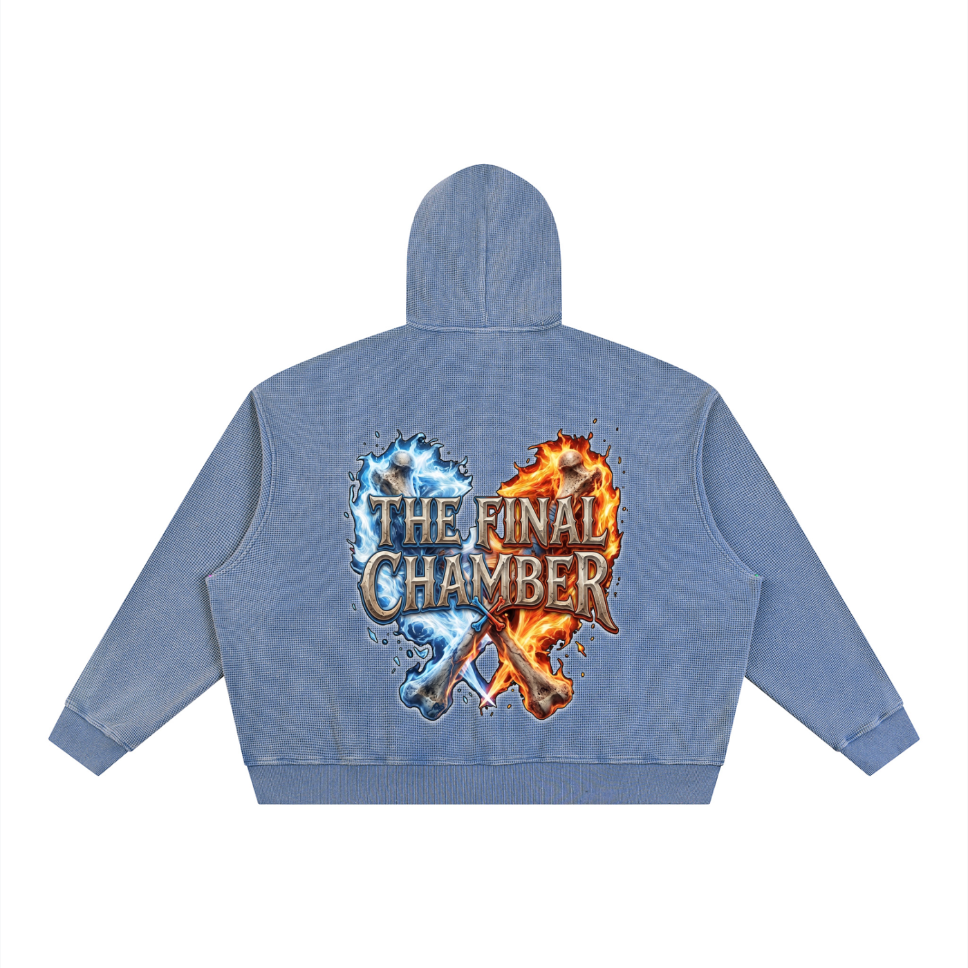 PYN™ "The Final Chamber" Vintage Wash Boxy Waffle Full Zip Hoodie