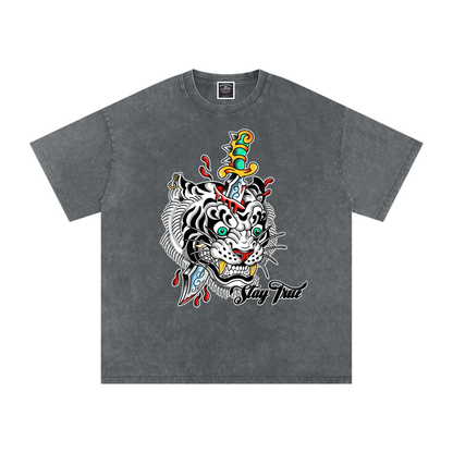 Brooklyn Zoo™ "Ed Hard-ly" Snow Washed Oversized Cotton T-Shirt