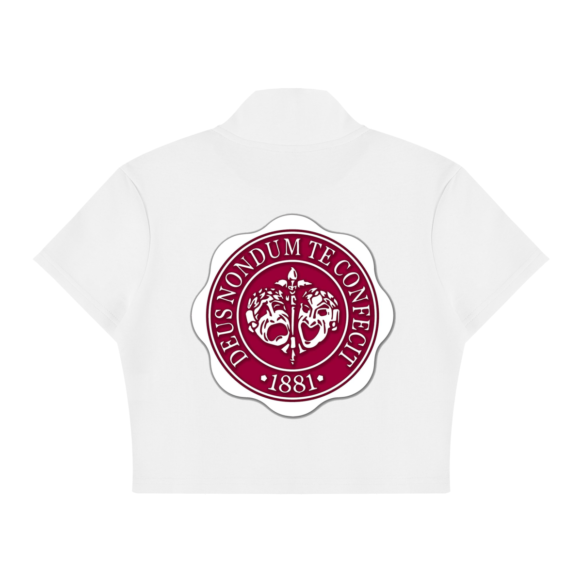 Hillman College "Gilbert Hall" Women's Cropped Full Zip Short Sleeve T-Shirt