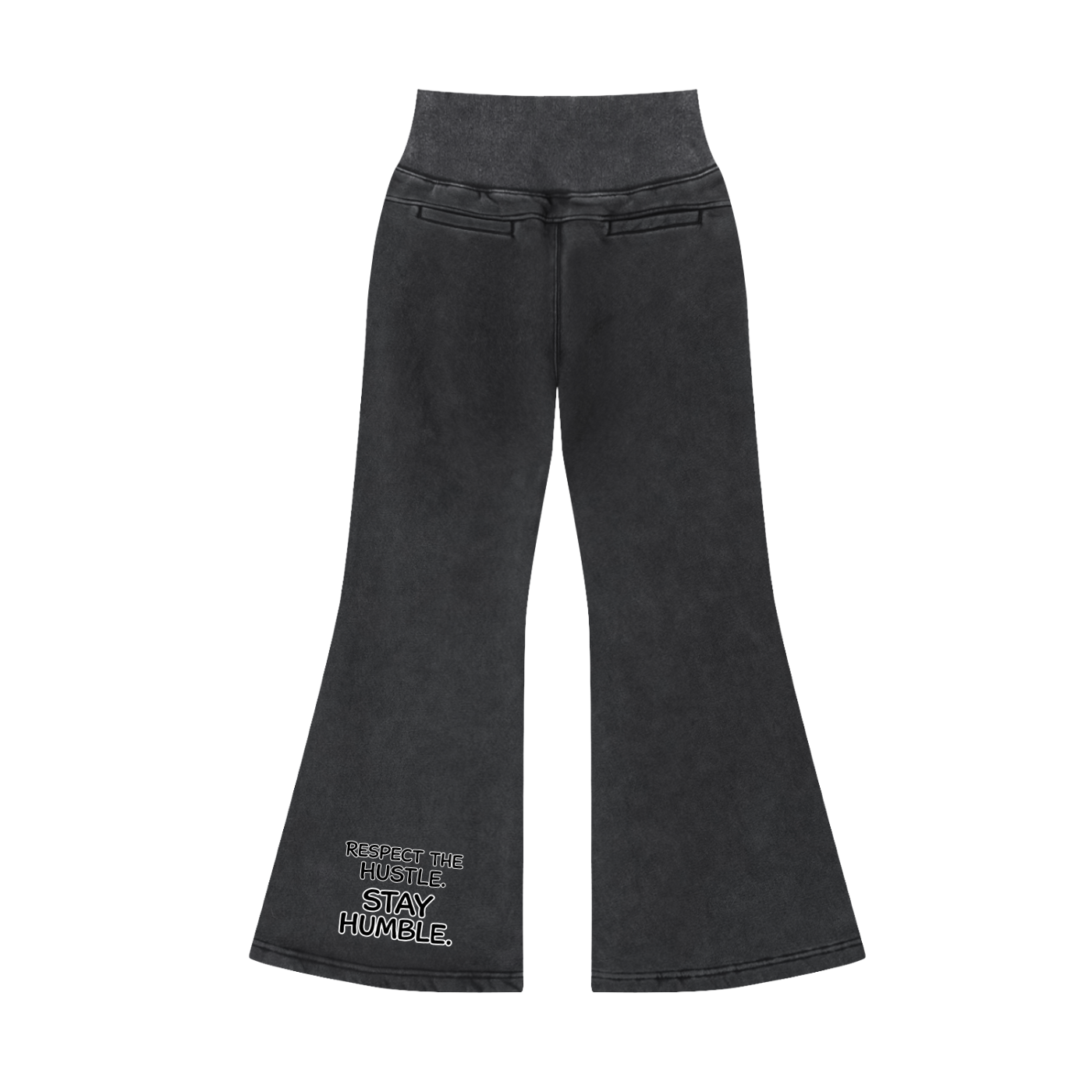 "STAY TRUE" Vintage Washed Flared Fleece Pants