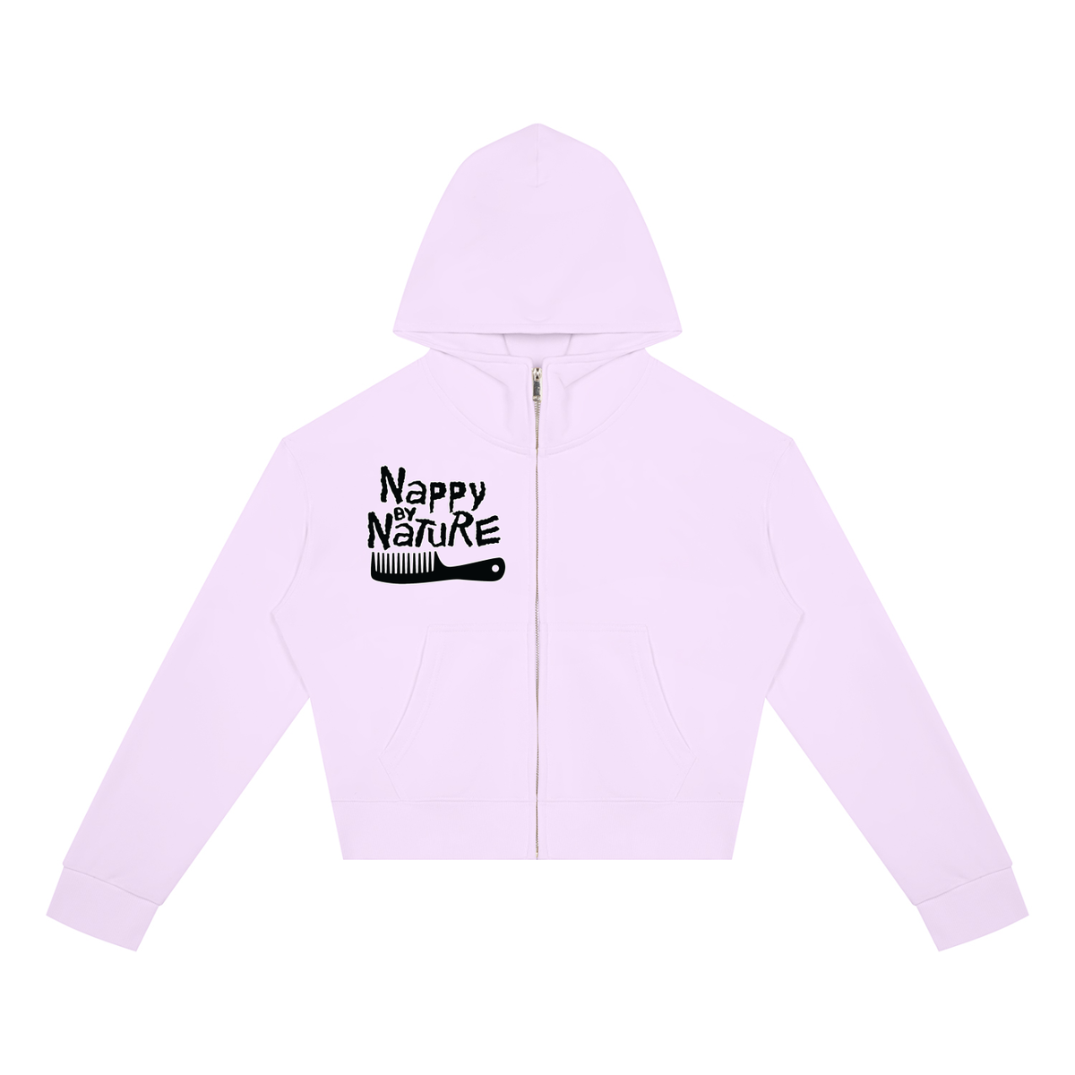 "Nappily Ever After" Women's Crop Full Zip Hoodie