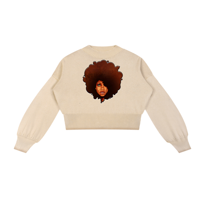 "Erykah" Mineral Wash Balloon Sleeve Cropped Sweater