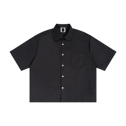 "Brooklyn Republic Essentials" Boxy Heavyweight Short Sleeve Button-Up