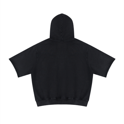 "The Greatest" Mineral Wash Short Sleeve Hoodie