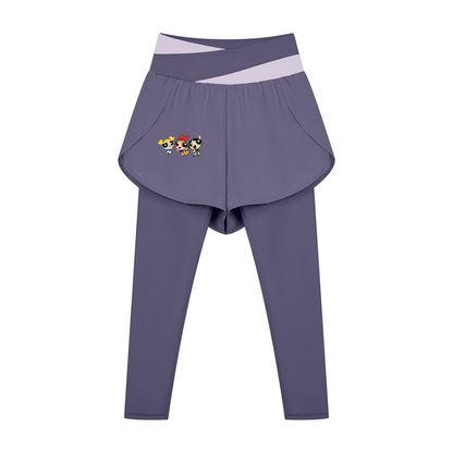 Body by Brie "Powerpuff Girls" Women's Paneled High-Waisted Yoga Set