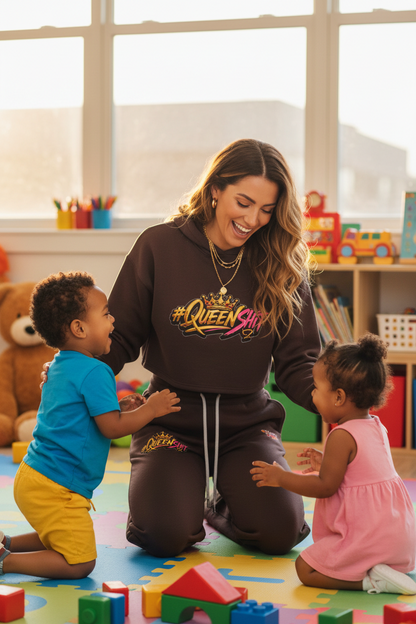 "QUEEN"  Straight-Leg Drawstring Sweatpants