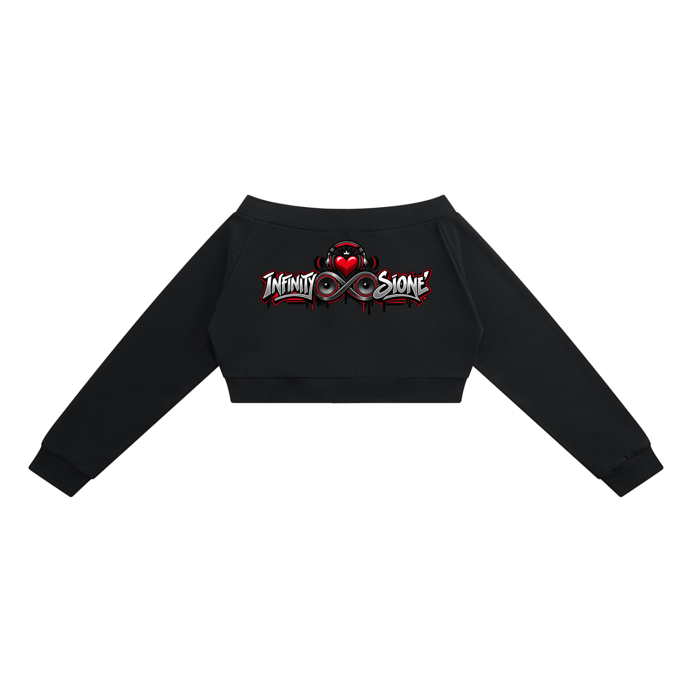 Infinity Sione™ "Heartbeatz" Women's Off-Shoulder Full Zip Hoodie
