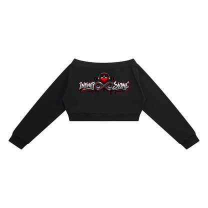 Infinity Sione™ "Heartbeatz" Women's Off-Shoulder Full Zip Hoodie