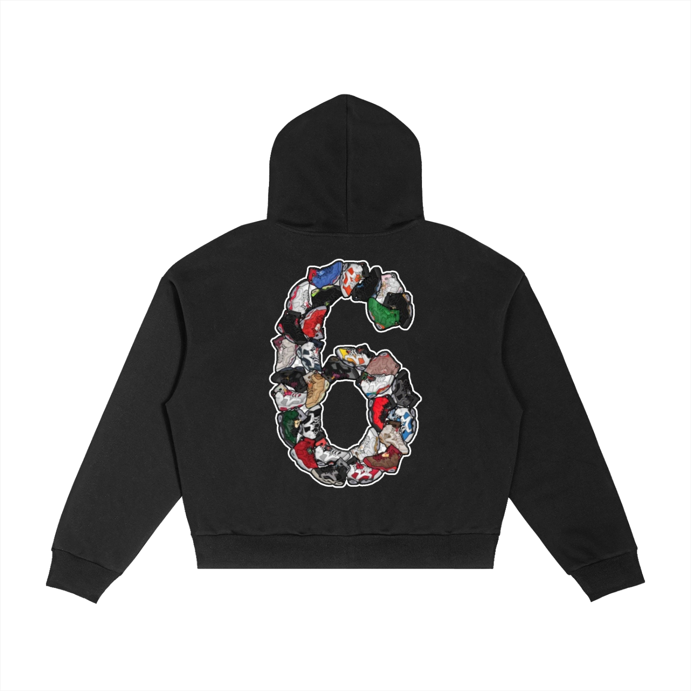"AJ 6" Contrast Plaid Boxy Zip Hoodie