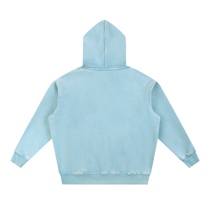 PYN™x BKRP™  "Shaolin Style" Snow Wash Fleece Oversize Hoodie