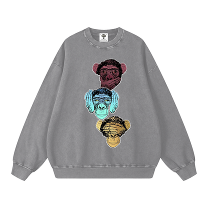 "Bootleg Theory" Snow Washed Oversized Sweatshirt
