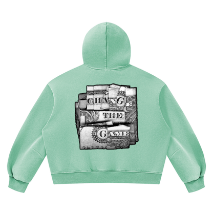 "Double Entendre" Vintage Wash Boxy Fleece Hoodie