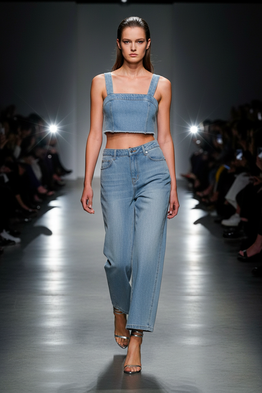 "Brooklyn Republic Apparel" Women’s Vintage Wash High Rise Wide Leg Jeans