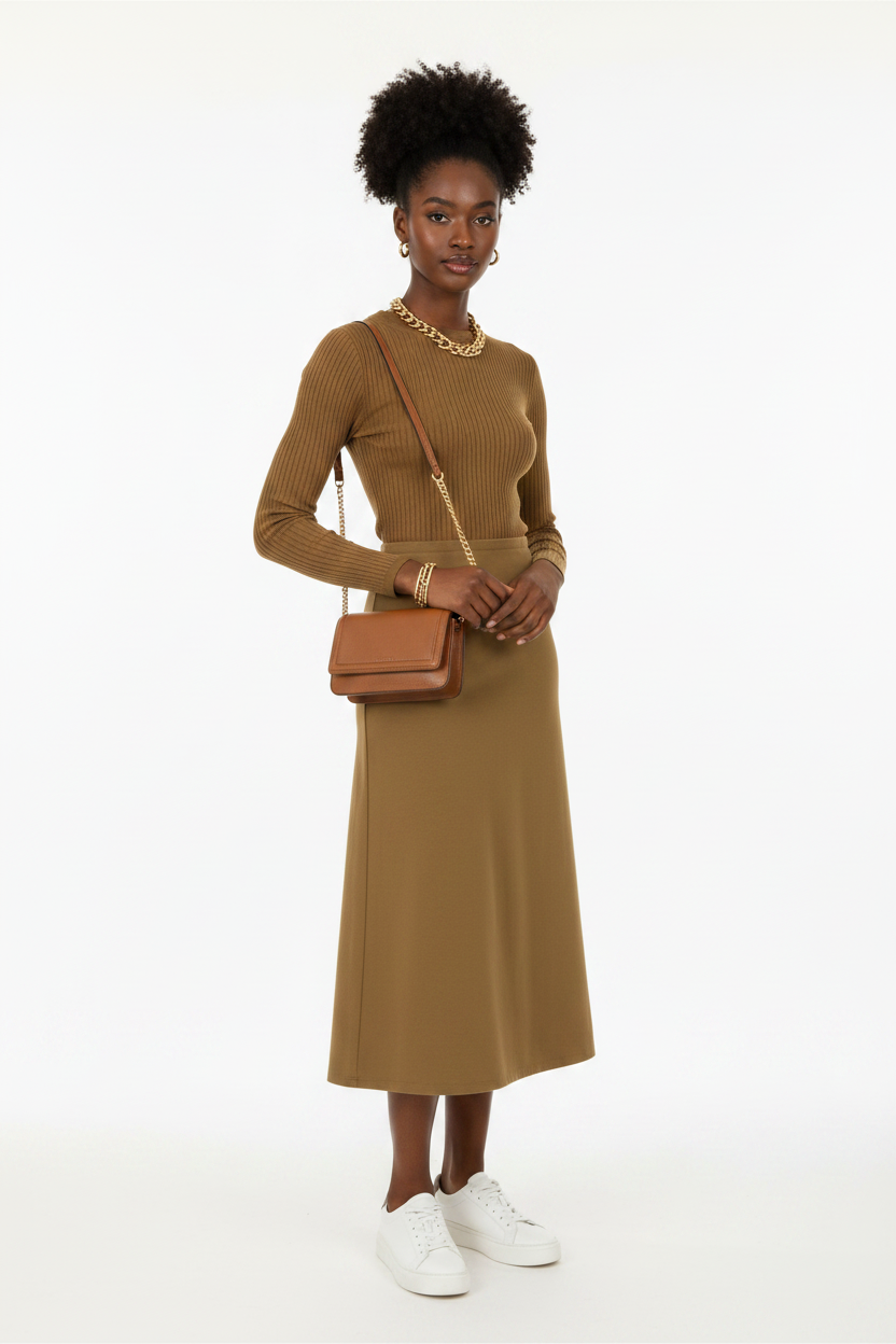 Brooklyn Republic Essentials™ Women's Solid Color Knit Maxi Skirt