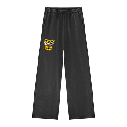 PYN™ "Pretty Girls Love Wu" Women's Mineral Wash Straight Sweatpants