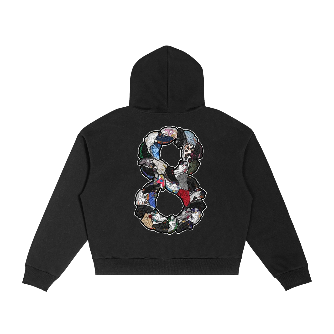 "AJ 8" Contrast Plaid Boxy Zip Hoodie
