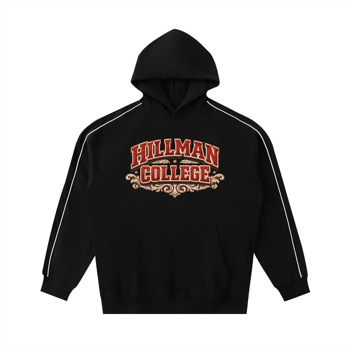 “Hillman” Contrast Piping Raglan Hoodie