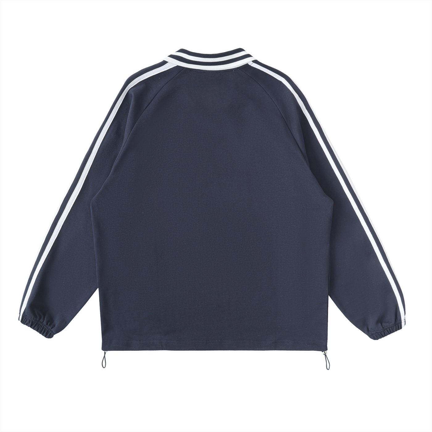 PYN™ x BKRP™ "Cut & Sew" Contrast Striped Lapel Collar Sweatshirt