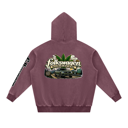 "Road Trip" Snow Wash Fleece Oversize Hoodie