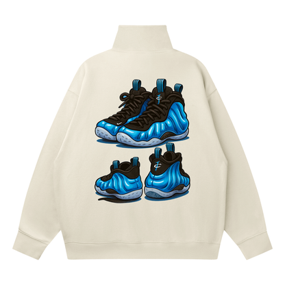 "Game of Soles - Foamposite Aliens" Quarter-Zip Drop Shoulder Sweatshirt