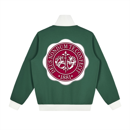 "Hillman College" Contrast Side Stripe Fleece Track Jacket