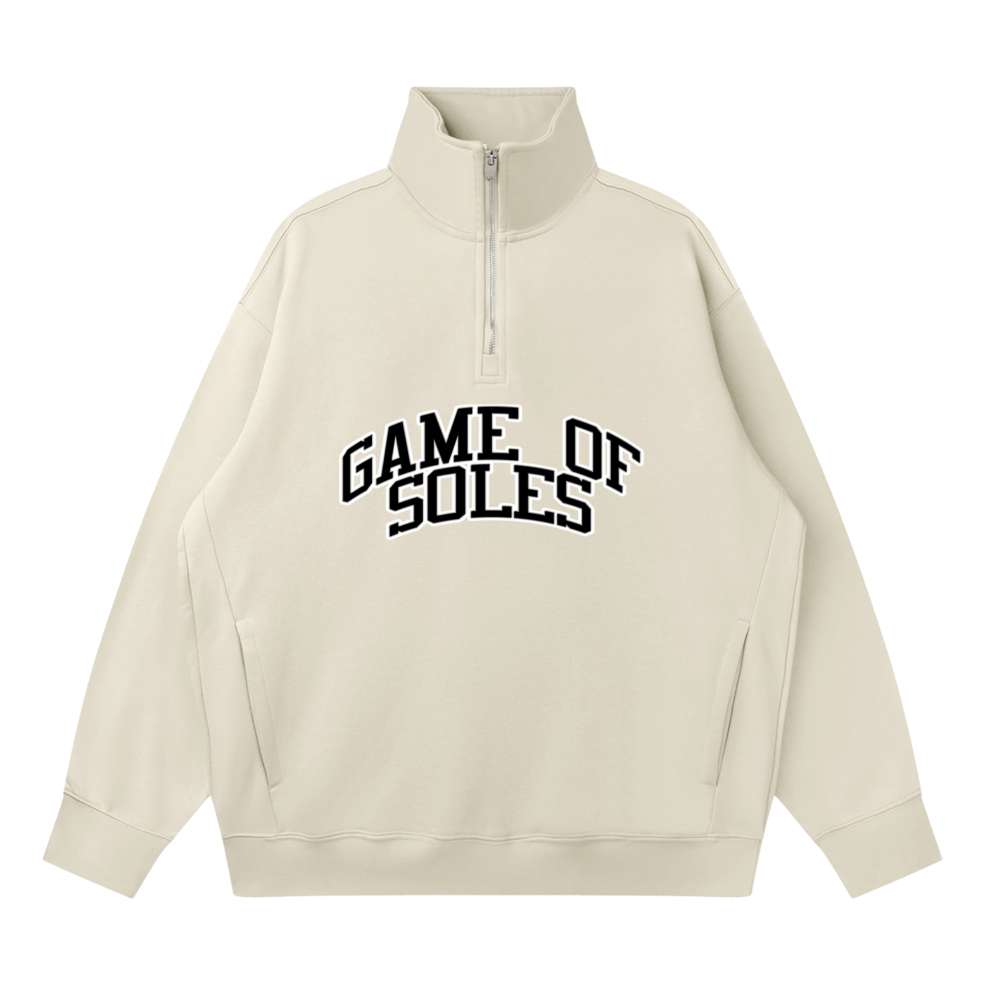 "Game of Soles - Foamposite Aliens" Quarter-Zip Drop Shoulder Sweatshirt